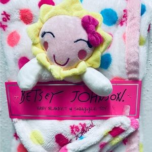 Betsey Johnson baby blanket with snuggle toy